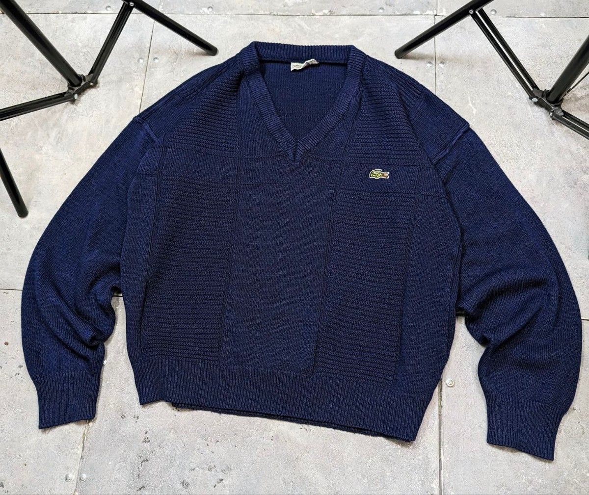 Wool Lacoste V Hals Trui 90s Lacoste Vintage V-neck Sweater Size