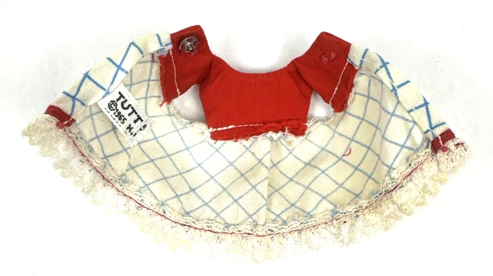 Vestido Muñeca Tutti Vintage Años 60 Let’s Play 3608 Rojo Azul Barbie Hermana Ropa  Foto 2 de 4