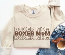 Shirt Womens Boxer Mom Sweatshirt Long Sleeve Crewneck Boxer Dog Owner