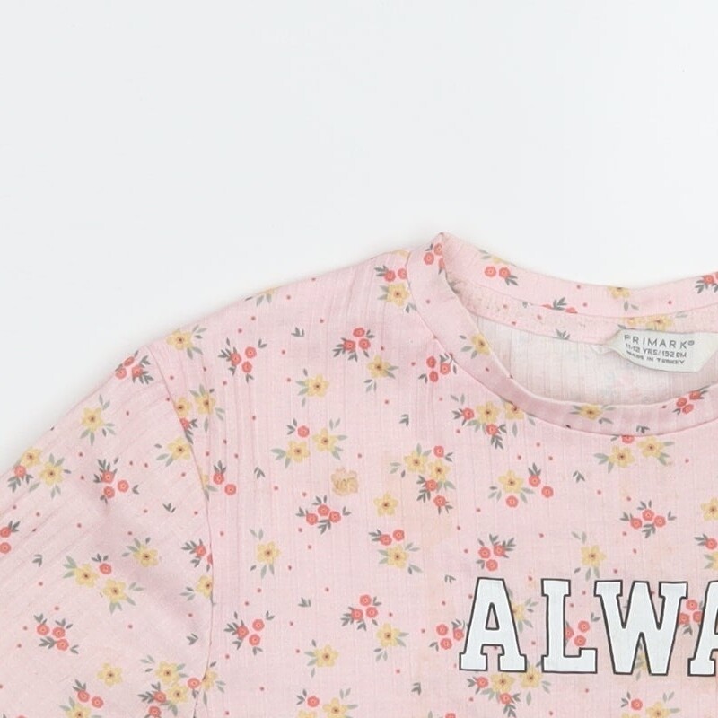 Top Floral Primark Fille 8-9 Ans - Blanc, Col Carré, Sans Manches, Occasion TB état