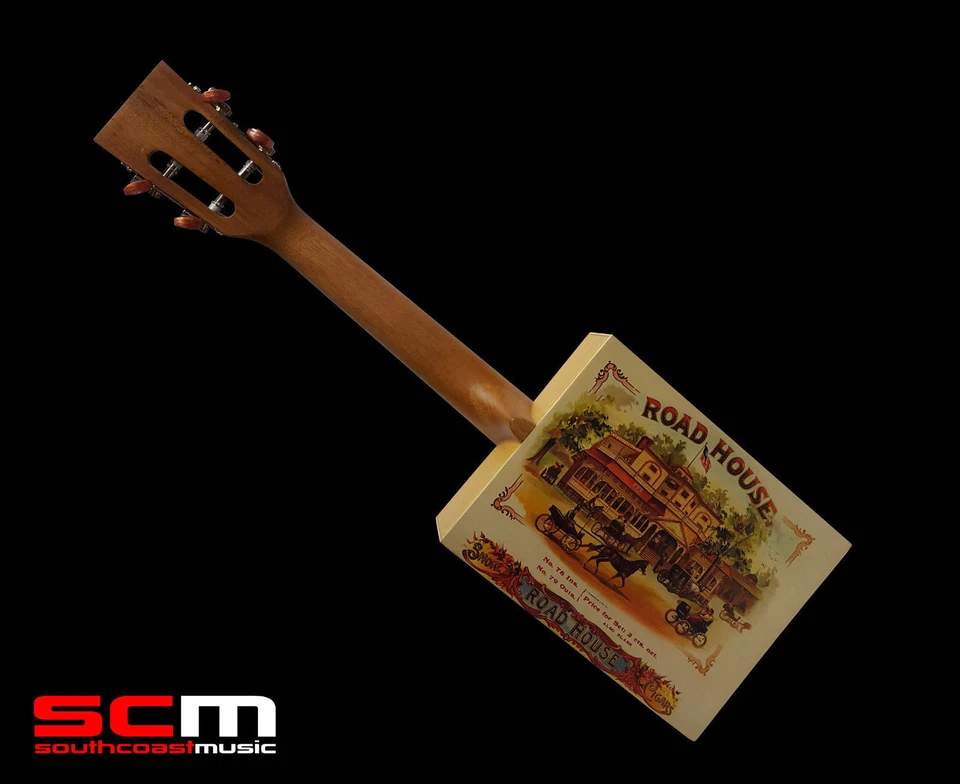 Eddy Finn Cigar Box Concert Ukulele Aquila Strings Gig Bag Pro Setup + Warranty - Image 2 of 3