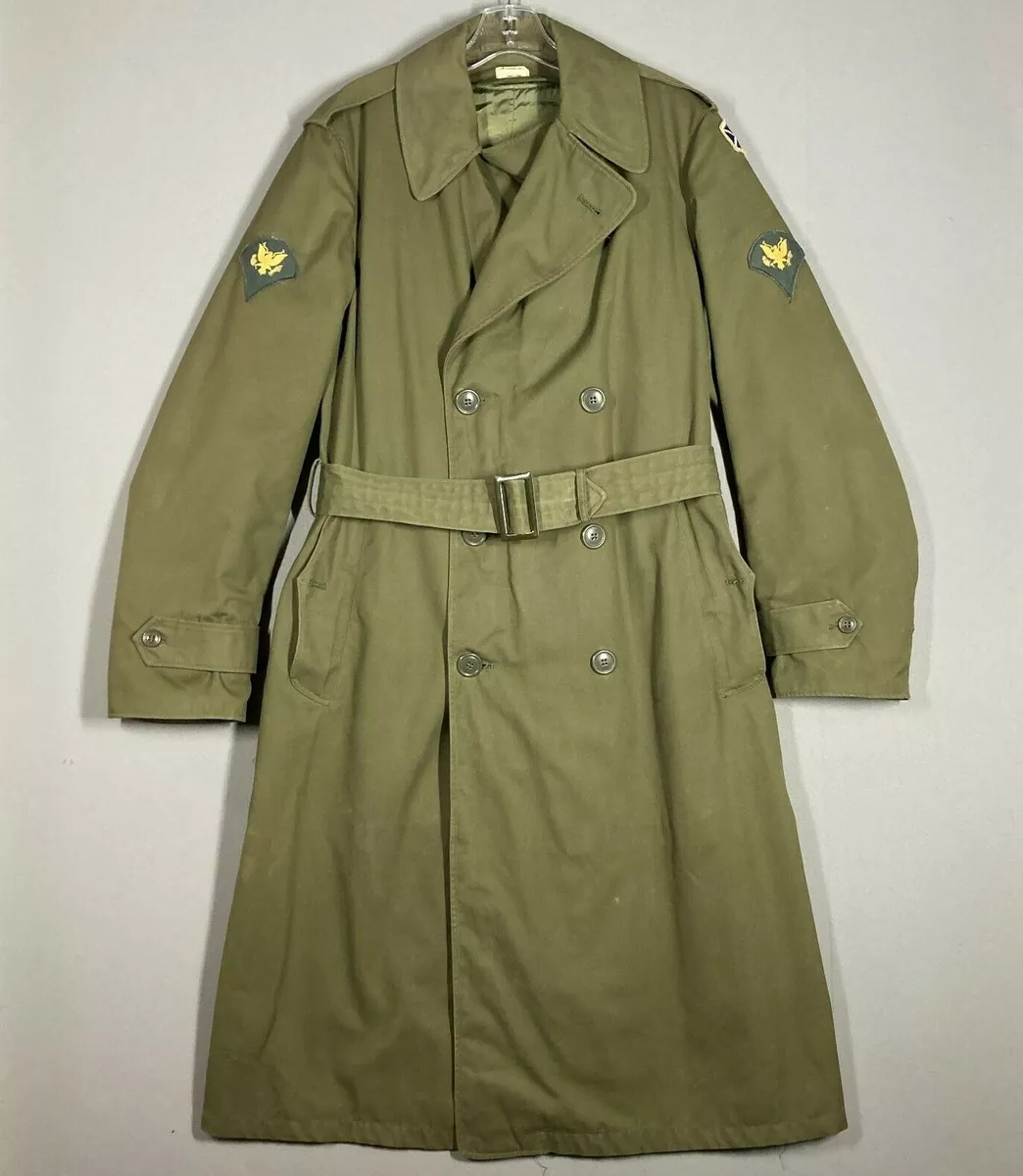 VTG US Military Army Long Coat Wool Overcoat Men's Jacket