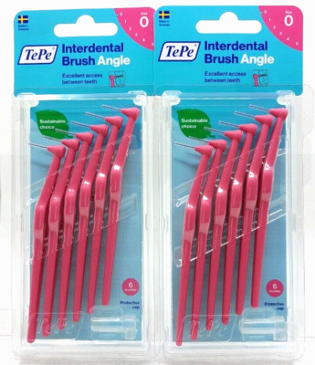2x TePe Angle Interdentalbürsten pink Gr. 0  2x 6 Stück