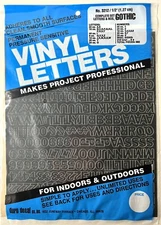 GOTHIC BLACK Adhesive Vinyl Letters & Numbers 1/2" INDOORS OUTDOORS SEALED