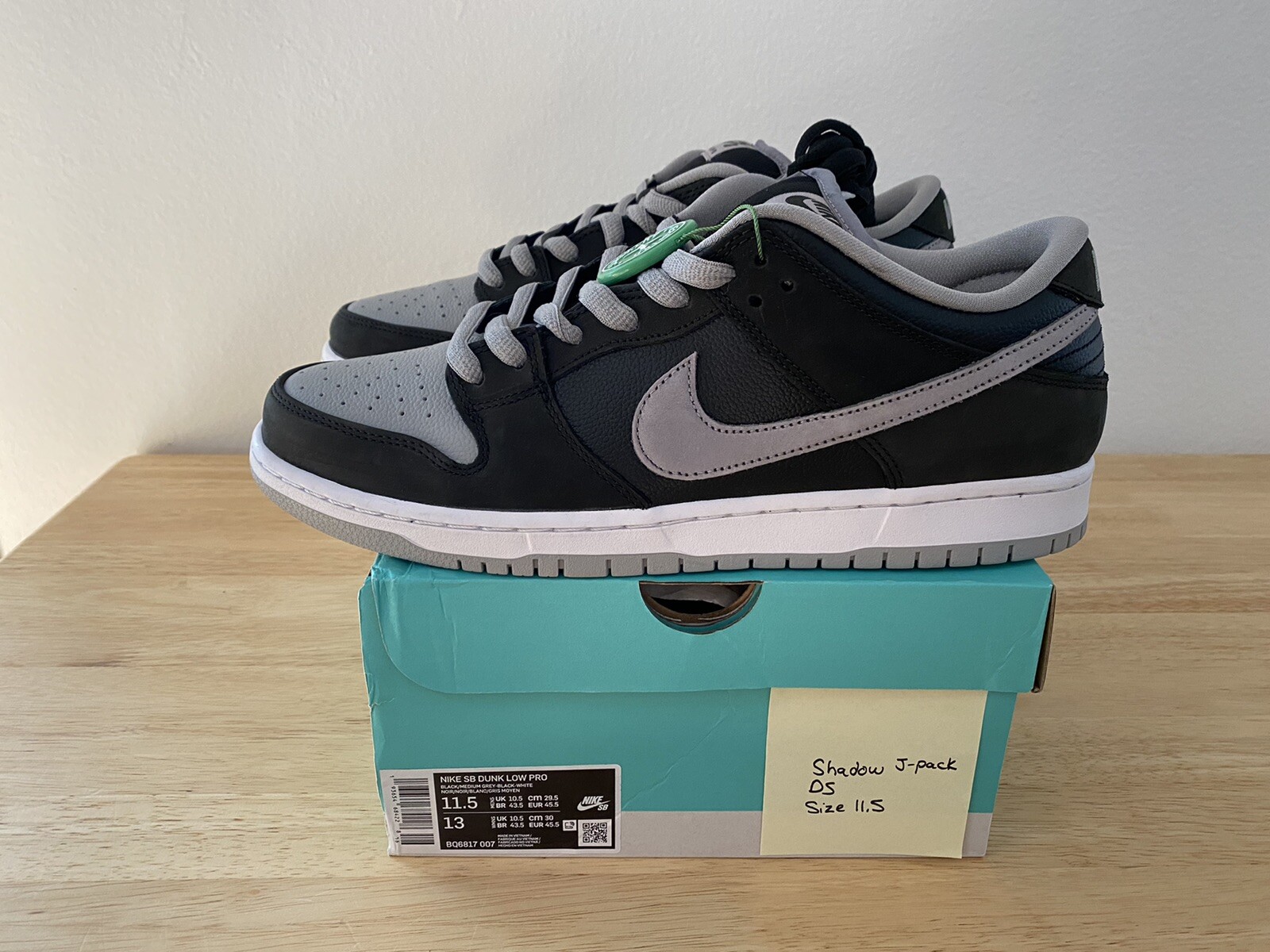 Nike SB Dunk Low Pro Shadow J-Pack Black Medium Grey BQ6817-007 Size 11.5  New DS | eBay