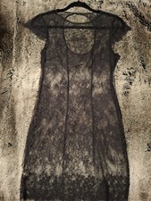 NWOT Rare Agent Provocateur Ismerelda Black Lace Sheer Dress Size AP4 Large 