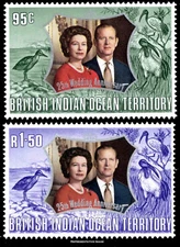 British Indian Ocean Territory BIOT #48 - 49 Mint NH 1972 Silver Wedding Anniver