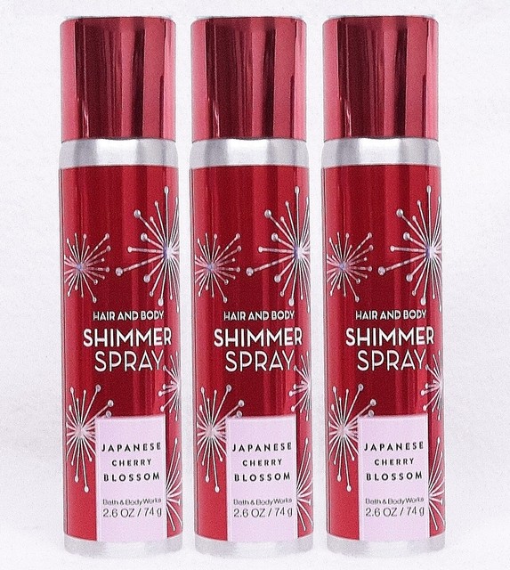 3 Bath Body Works JAPANESE CHERRY BLOSSOM Shimmer Hair & Body Spray