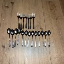 Vintage Northland Oneida Beaded Fashionpoint Stainless Flatware Spoons Forks