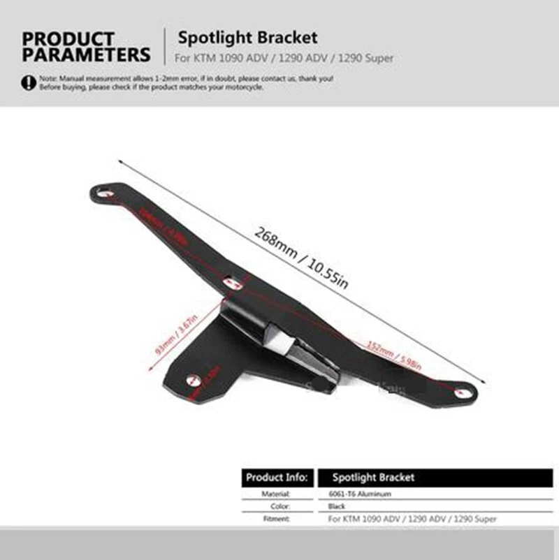 Soporte foco antiniebla moto para KTM 1090 1290 Adventure 1190 1290 R S Foto 3 de 4