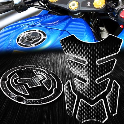 Motografix 3D Gel Fuel Cap Cover For Suzuki GSX-S Series – Blue Gas Cap Protector Decal