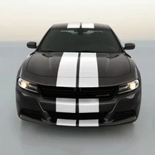 10" VINYL RALLY STRIPES RACING STRIPE KIT HOOD TRUNK ROOF For DODGE CHARGER