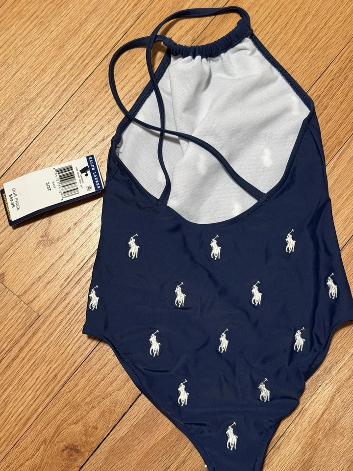 Traje de baño halter de una pieza Ralph Lauren para niños talla 3 Foto 2 de 2