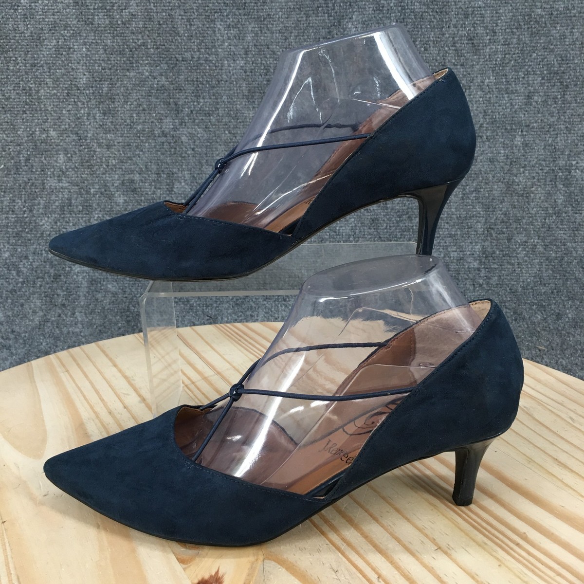 J. Renee Veeva Dress Pump Shoes Womens 8 M Casual Heels Pointed Toe Suede  Blue | eBay