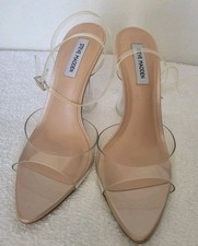 STEVE MADDEN Clear Beki Sculptural Heel Dress Sandals Women's Size 10 NWOB 