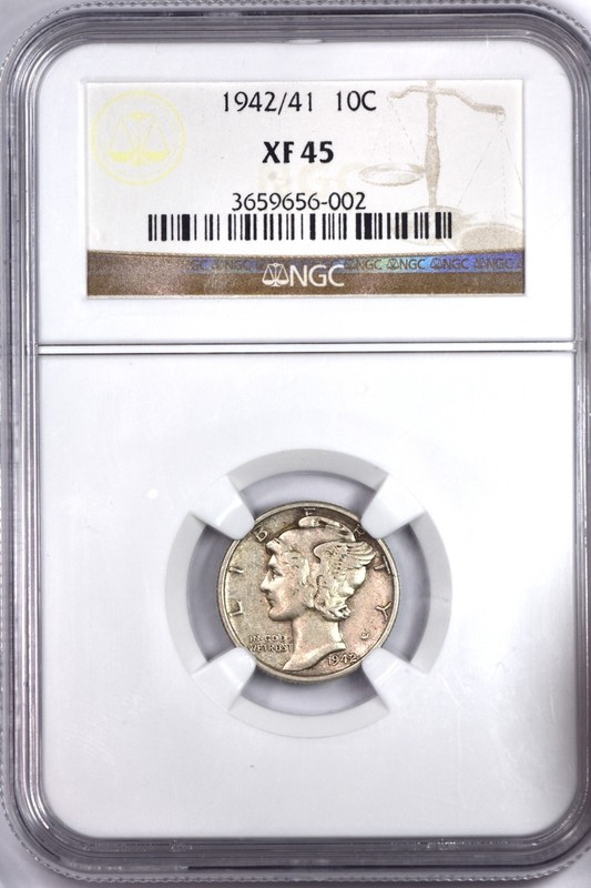 1942/1 Mercury Dime NGC XF45 Key Date Philly Coin FREE FAST SHIPPING