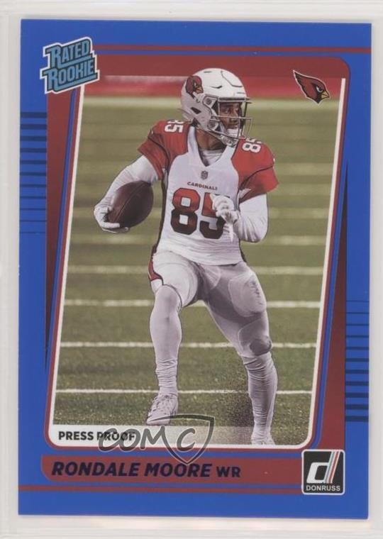 2021 Panini Donruss Rated Rookie Press Proof Blue Rondale Moore #270 5u3