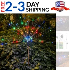Solar Garden Firework Lights Outdoor Waterproof, 2 Pack 200 LED 8 Lighting Mo...