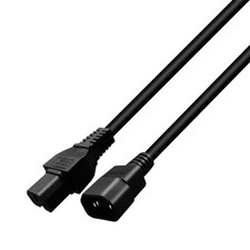 IEC320 C14 to IEC320 C15 Extension Power Cord, Black 3 Meters Heavy Duty for PC