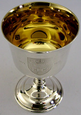 MINT STERLING SILVER YORK MINISTER WINE GOBLET CHALICE 1973 RELIGIOUS 164g