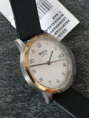 Boccia Reintitan Damen Uhr * 3310-04 Armbanduhr Titanium Lederband 32 cm