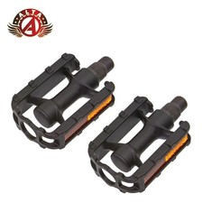 2x ALTA 9/16" Bicycle Pedals Open Cage Platform Raised Edge Reflectors Black.