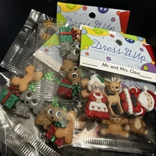 Dress It Up Embellishments Buttons Mixed Lot 10 packs Christmas Animals Insects