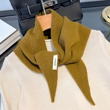 100% Wool Scarf Women Triangle Knit Neck Warmer Soft Warm Shawl Wrap Solid 1PC