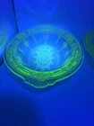 Vintage Anchor Hocking Set Of (2) Green Uranium Glass Princess Serving Bowls