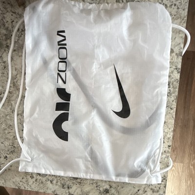 Nike White/Black Lightweight Drawstring Gym Sack Backpack Swoosh Logo