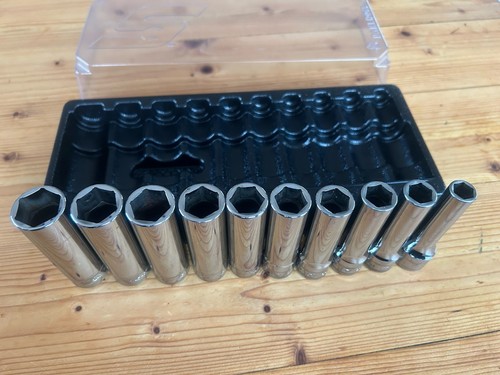 Snap On Tools 10 Stck. 1/2" 6pt metrisch Flankenantrieb Chrom tief Steckschlüsselsatz 310TSM - Bild 3 von 6