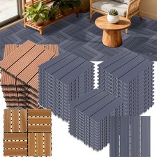 27-180x Interlocking Outdoor Deck Tiles 30x30CM Wood Floor Tiles Patio Flooring