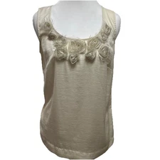 Loft Anne TayIor Blouse Rose Buds Neckline Fairycore Casual Romantic XS