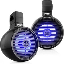 Pyle 8  Bluetooth Waterproof Off-Road Speakers - Black Open Box 