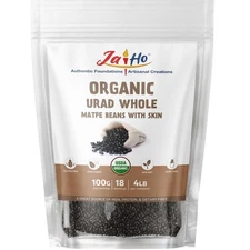 Jai Ho Certified Organic Urad Daal 4 lb | Matpe Beans with Skin | Indian Urad...