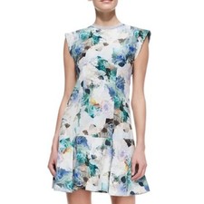 Rebecca Taylor Enchanted Gardens Drop Waist Floral Print Sheath Dress Size 6