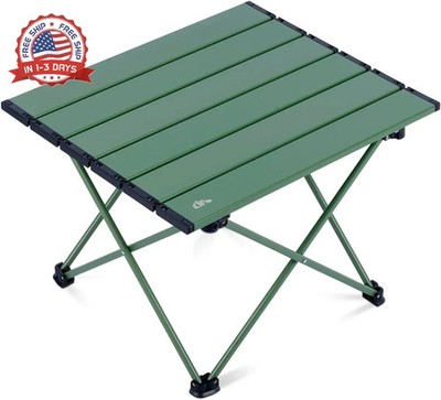 iClimb Ultralight Compact Camping Folding Table with Carry Bag (Green - S)