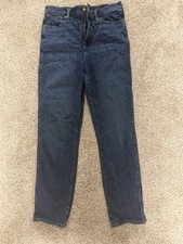 J.CREW High-Rise Classic Straight Denim Jeans Blue 5-Pocket Button Zip Women