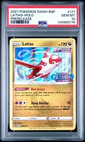 Pokémon PSA 10 Latias Fusion Strike Prerelease SWSH171 Sword & Shield Promo Holo