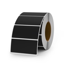 Black Color Coding Labels 1  2 Inches Self-Adhesive Vinyl Rectangle Sticke