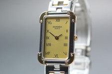 [Exc+5] Vintage Hermes Croisiere CR1.220 Roman Gold Dial Quartz Women's Watch