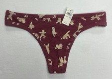 Aerie Cotton Thong Underwear -- BRICK STONE M
