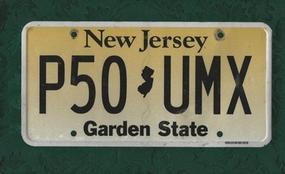 P50-UMX New Jersey, amerikanisches Nummernschild 12 Zoll x 6 Zoll