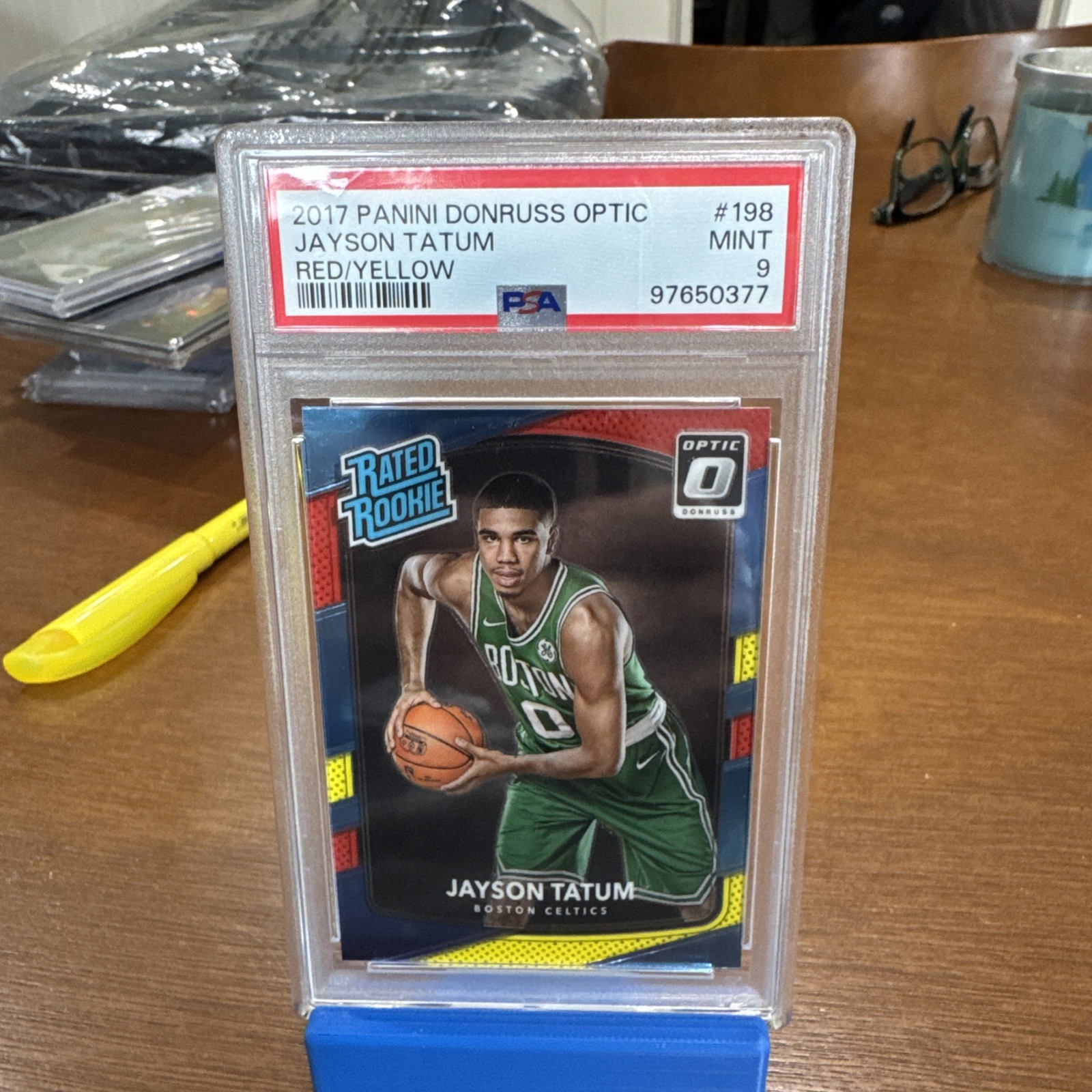 2017 Donruss Optic Jayson Tatum Red/Yellow #198 Mint PSA 9 Rookie RC