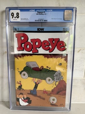 Popeye # 1  2012 IDW Comics CGC 9.8 White Pages! Action Comics #1 Homage
