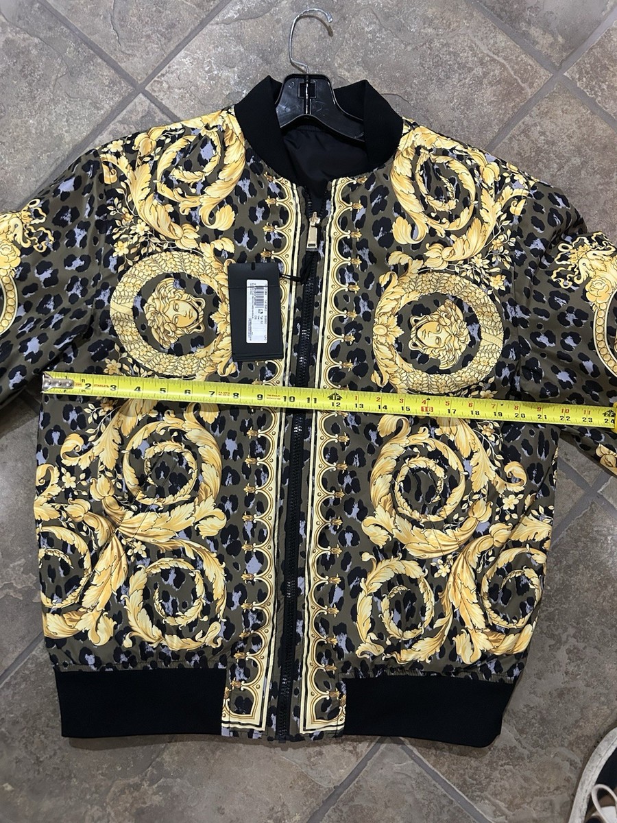 VERSACE ピーコート Men's Versace Barroco Print Reversible Bomber Jacket Size 52/Xl