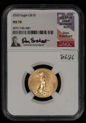 2020 $10 1/4 oz Gold American Eagle - Don Everhart - NGC MS 70 - SKU-G6126