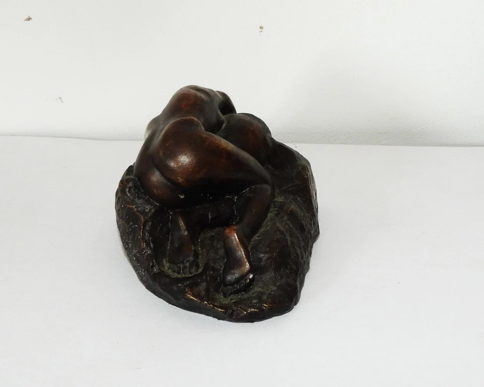 Statue En Bronze De Rodin Danaïde, Femme Nue sur un rocher - Photo 3/4