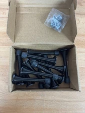 HOMOTEK 12 Pack Black Door Stoppers – Flexible Spring Stops w/ Bumper Tips New