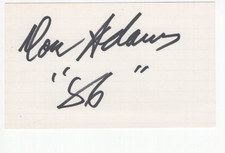 Don Adams Signed Index Card / Autographed Actor Get Smart